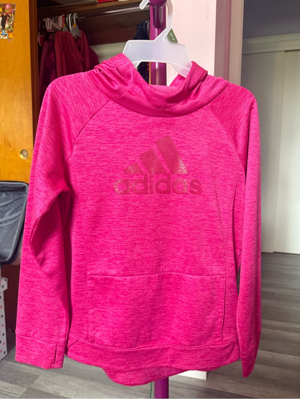 adidas Hot Pink Girls' Hooded Pullover